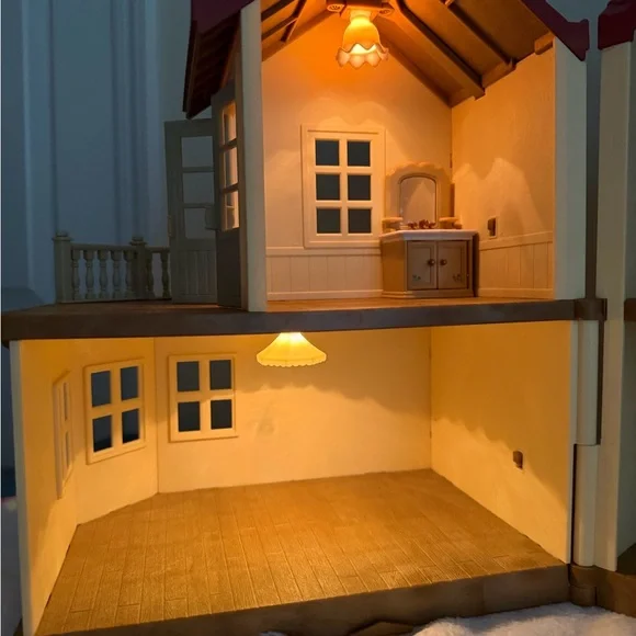 Calico Critter Red Roof Country Home ***working Lights & Extra Parts - Picture 15 of 15